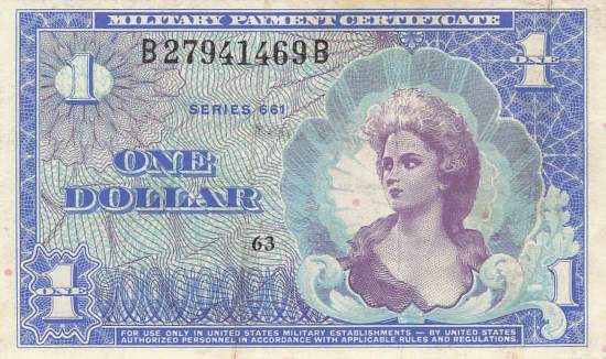 USA MPC Series 661 p.M68 1 Dollar 1968 VF